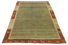 Tappeto moderno in lana Gabbeh annodato a mano - Toni della terra con motivi animali minimalisti