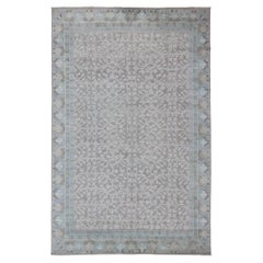 Keivan Woven Arts Hand-Knotted Khotan Rug in with All-Over Sub-Geometric Design 