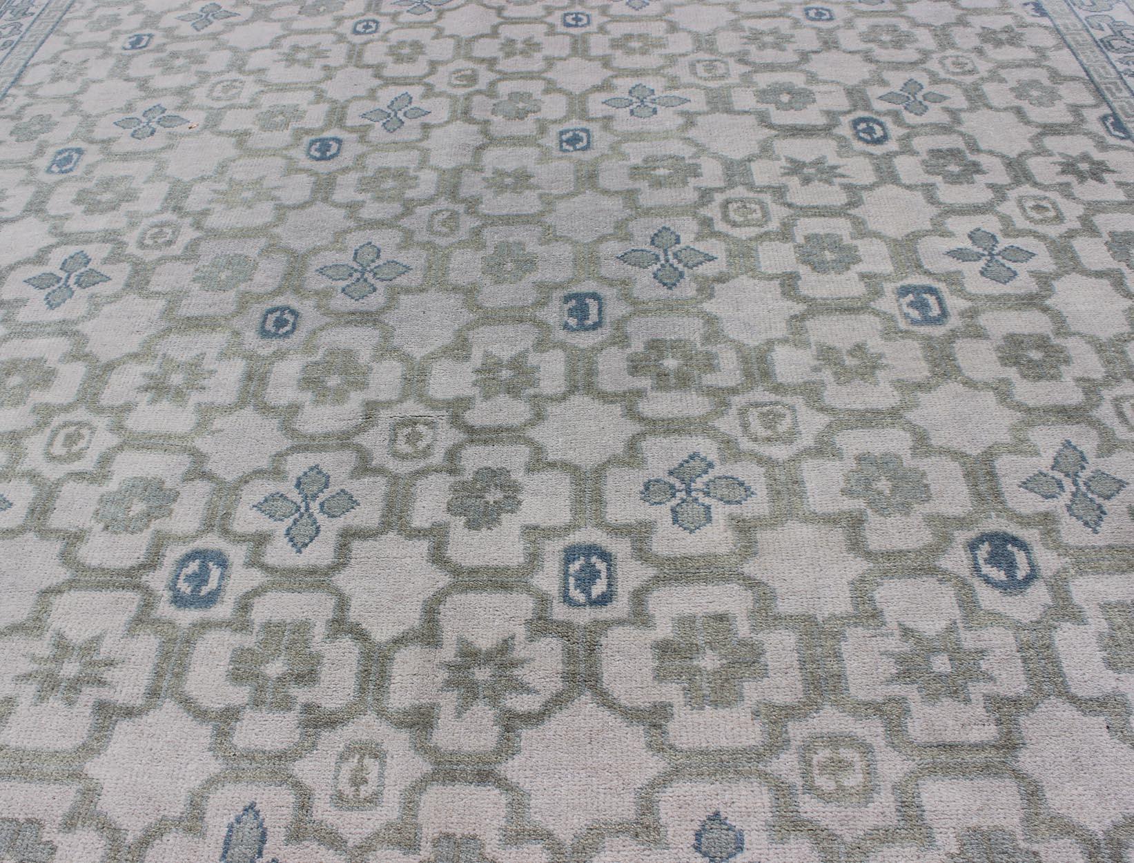 Alfombra Keivan Woven Arts de lana anudada a mano con diseño integral Lana en venta