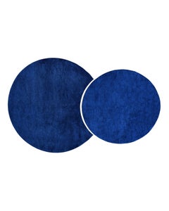 Tappeto Puzzle moderno annodato a mano di colore blu e navy realizzato con la lana più pregiata (L)