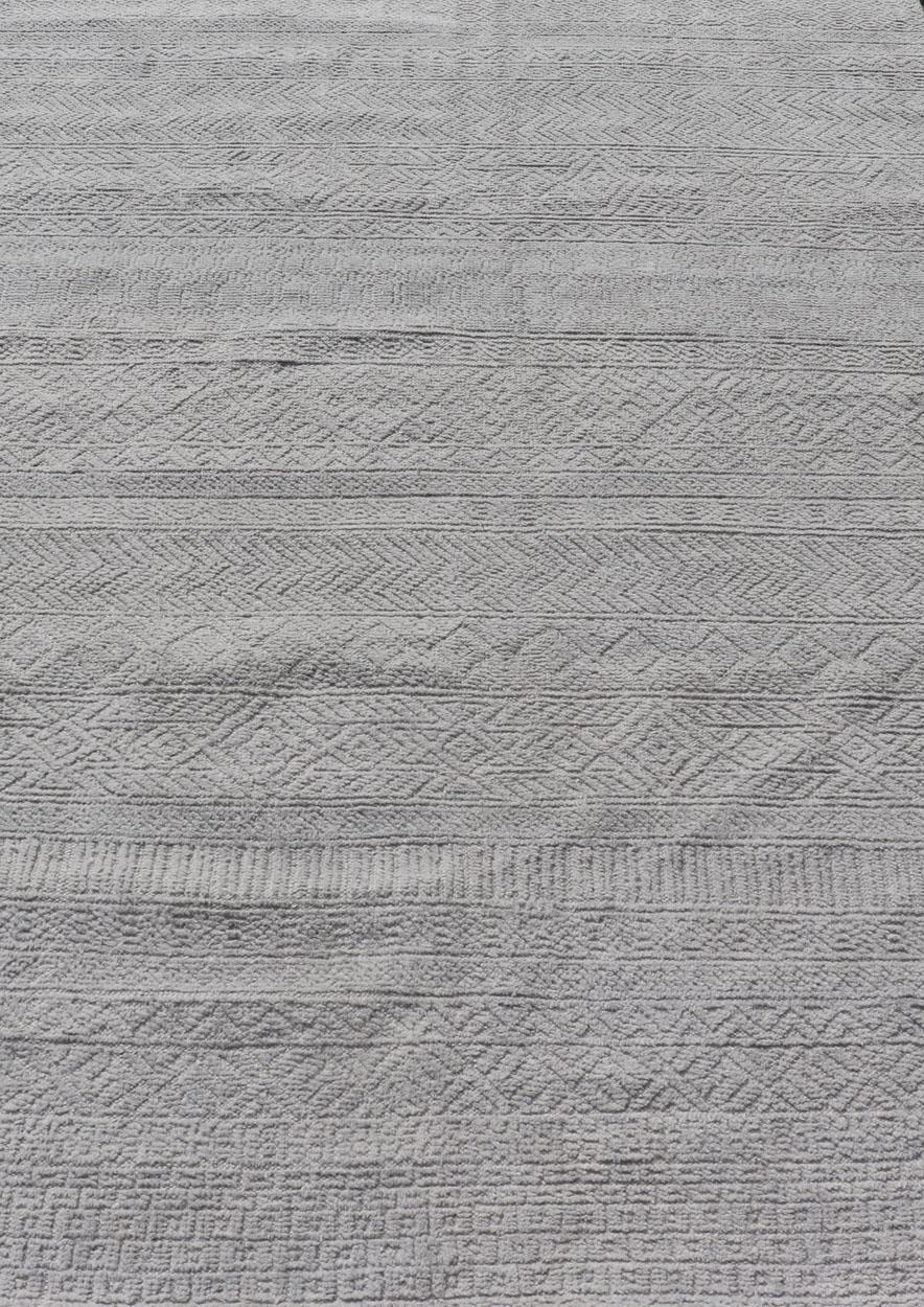 Tappeto Oushak moderno annodato a mano in lana con disegni sub-geometrici in crema 6'X 9' in vendita 3