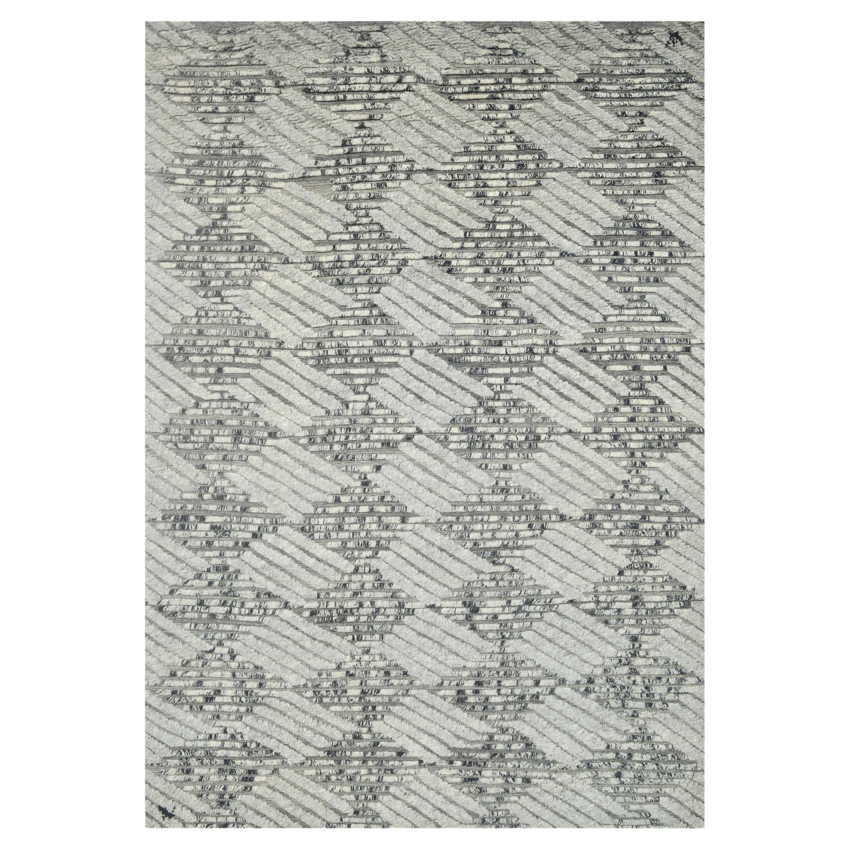 Modern Hand-Knotted Rug For Sale