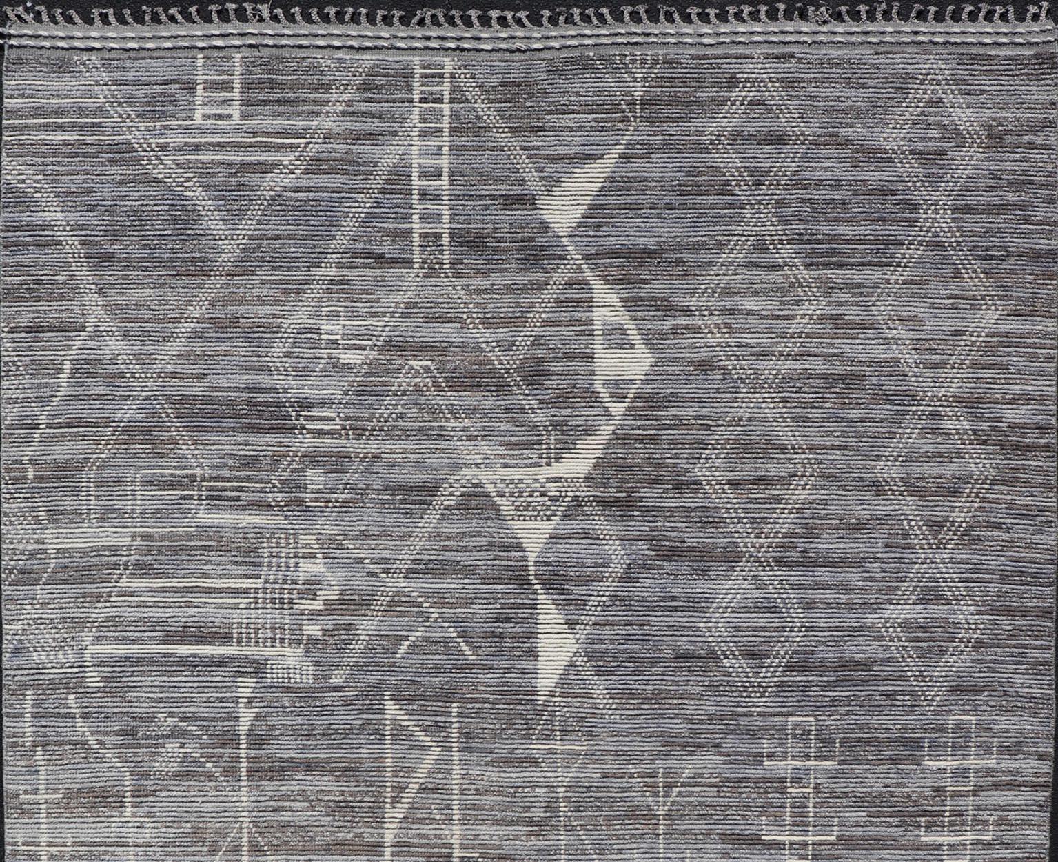 Laine The Modernity Hand-Knotted Rugs in Wool with All-Over Sub-Geometric Tribal Design (Tapis moderne noué à la main en laine avec un design tribal sub-géométrique)