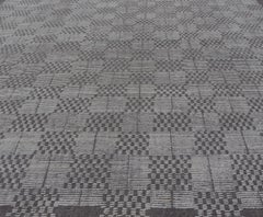 Moderner handgeknüpfter Teppich aus Wolle mit geometrischem Schachbrettmuster