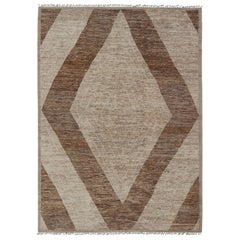 Modern Hand-Knotted Rug in Wool with Modern Design by Keivan Woven Arts