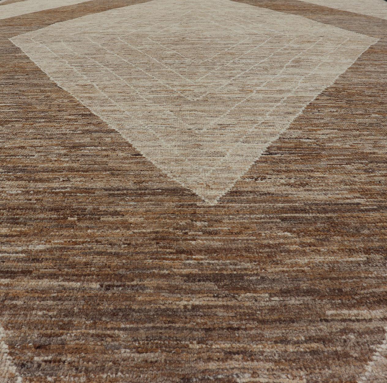 Moderner handgeknüpfter Teppich aus Wolle mit modernem Design von Keivan Woven Arts  (21. Jahrhundert und zeitgenössisch) im Angebot