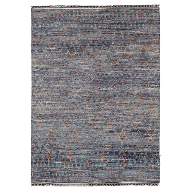 Modern Moroccan Area Rug, Preppy Argyle Meets Boho Chic For Sale at ...