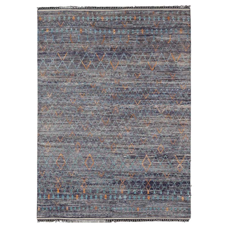 Modern Moroccan Area Rug, Preppy Argyle Meets Boho Chic For Sale at ...