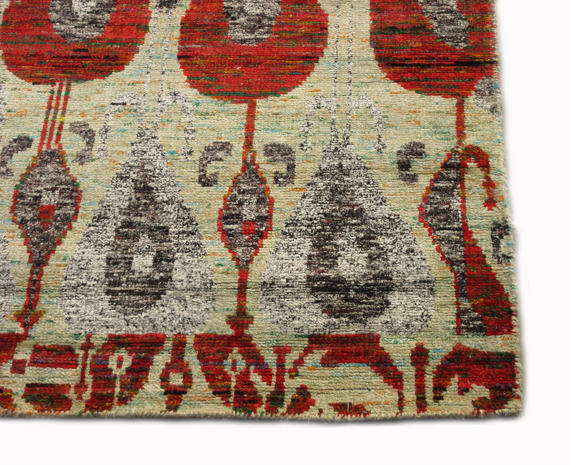 Contemporary Modern Hand-Knotted Silk For Sale
