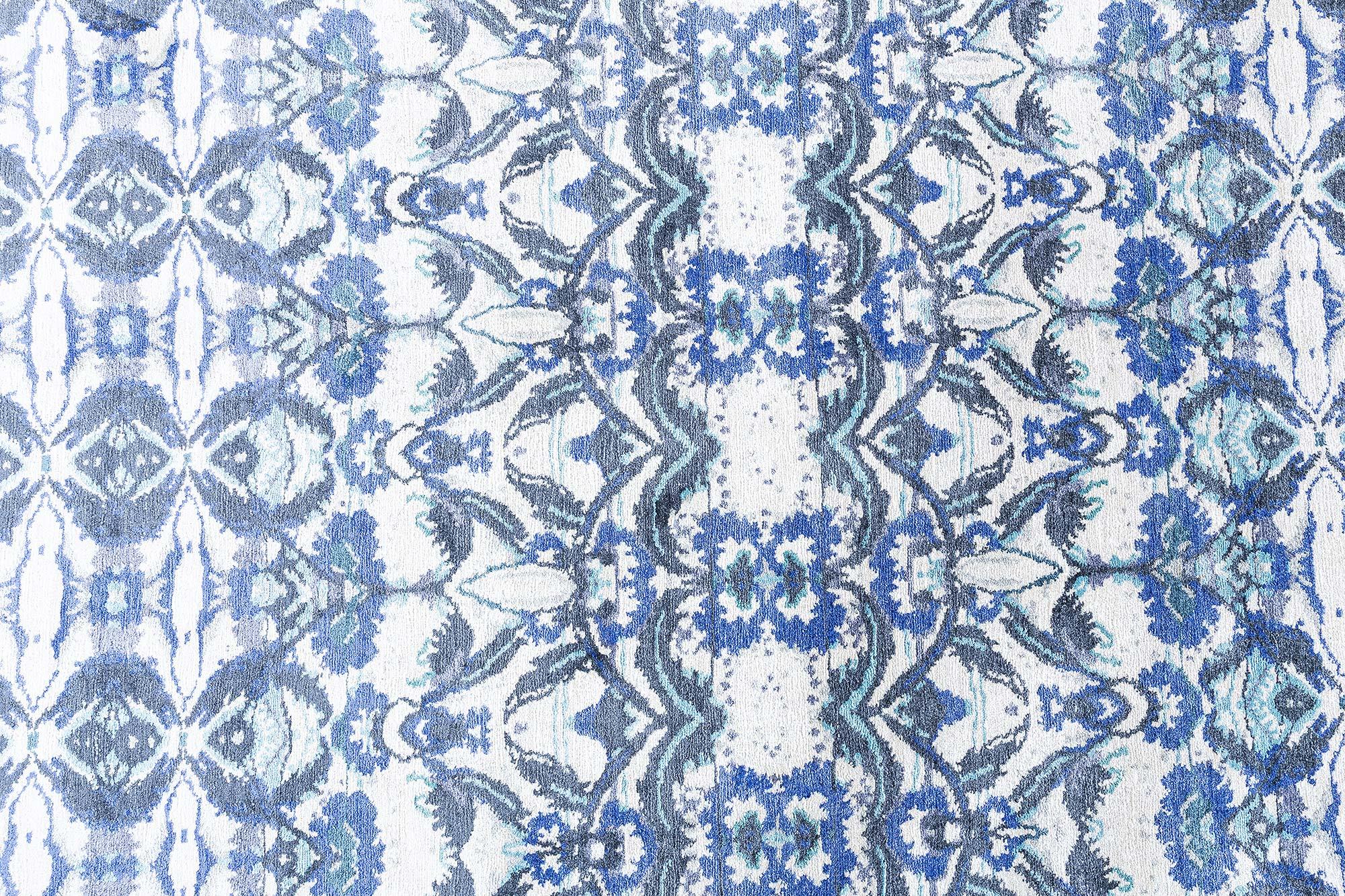 Tibetan Modern Hand-Knotted Silk Rug by Doris Leslie Blau For Sale