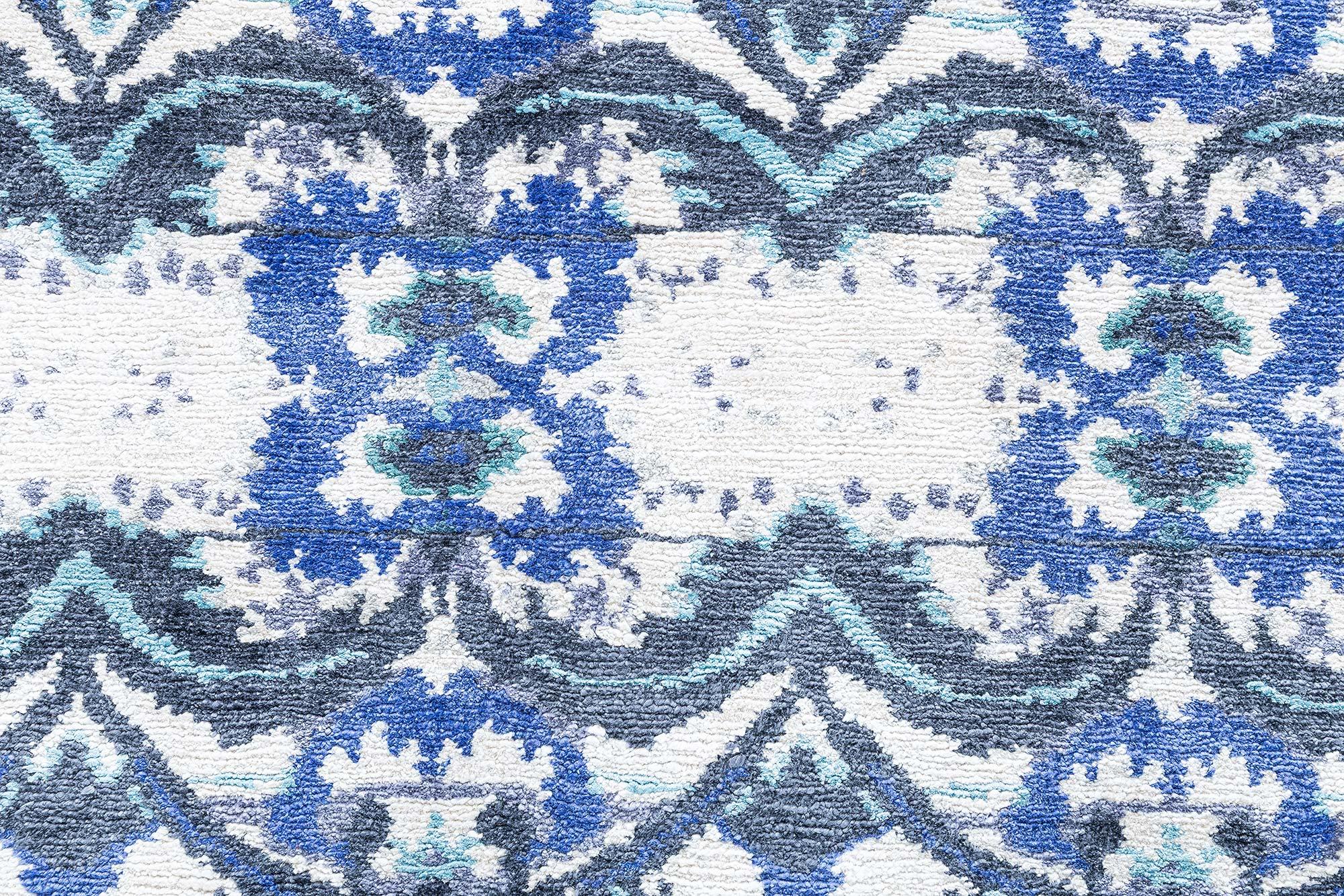 Contemporary Modern Hand-Knotted Silk Rug by Doris Leslie Blau For Sale