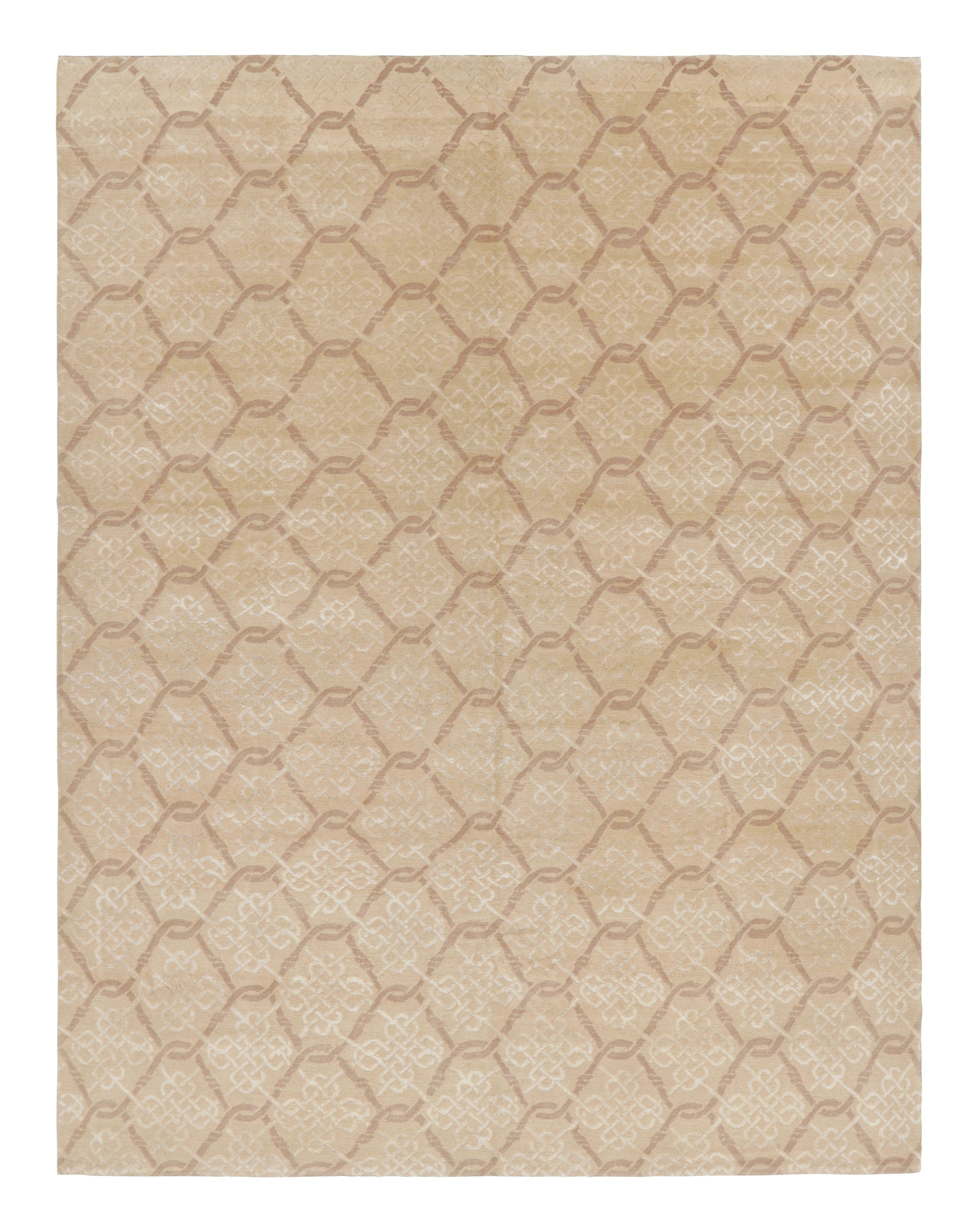 Rug & Kilim’s Modern Transitional Geometric Beige-Brown Rug