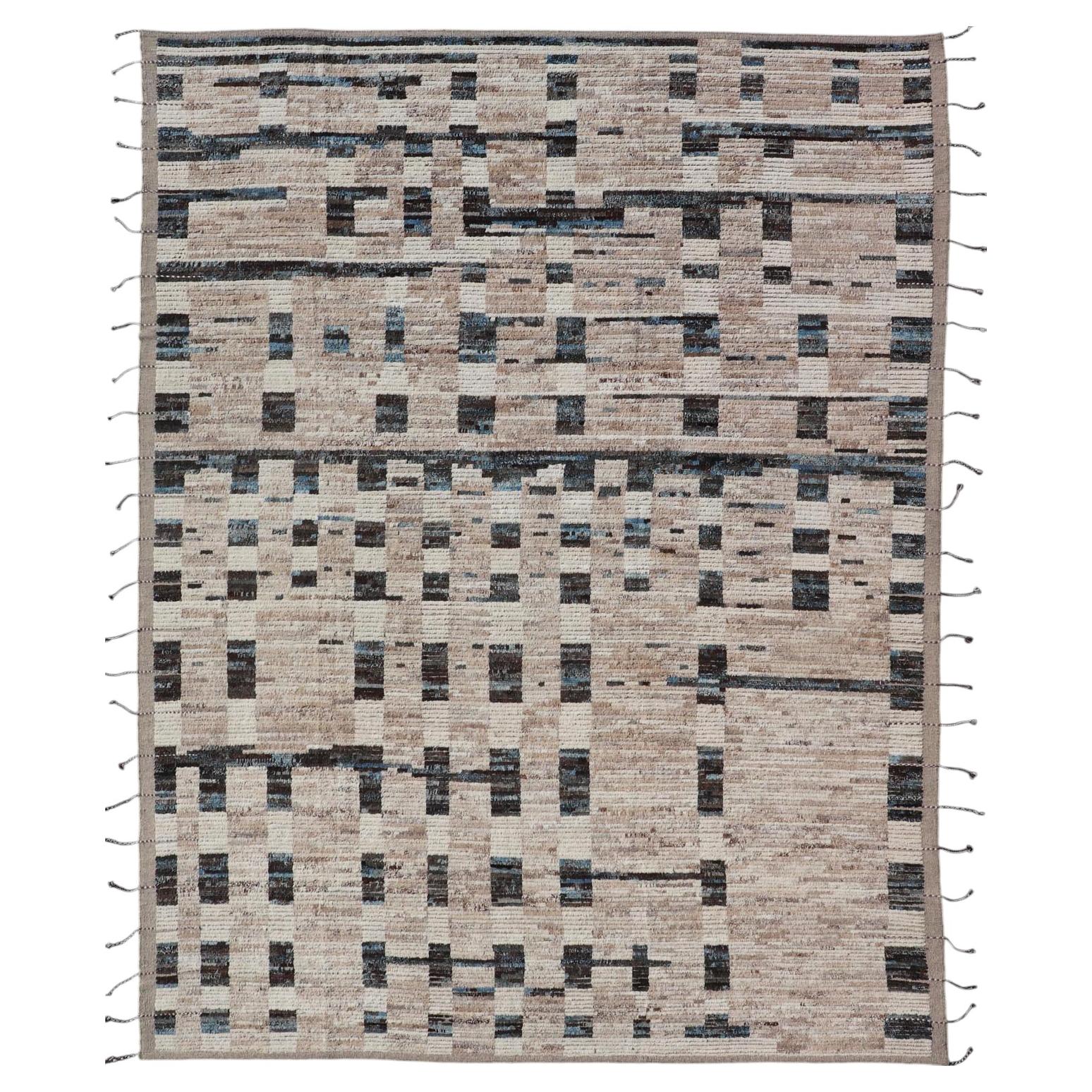 Modern Hand-Knotted Wool Rug by Keivan Woven Arts 9'4 x 12'3