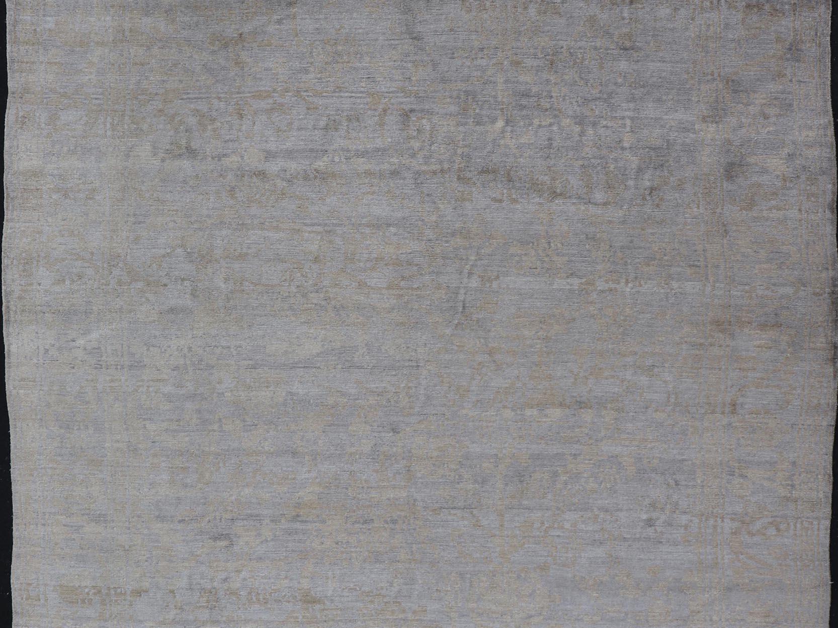 Modern Hand-Knotted Silk Tibetan Rug by Keivan Woven Arts  8'8 x 11'6 For Sale 5