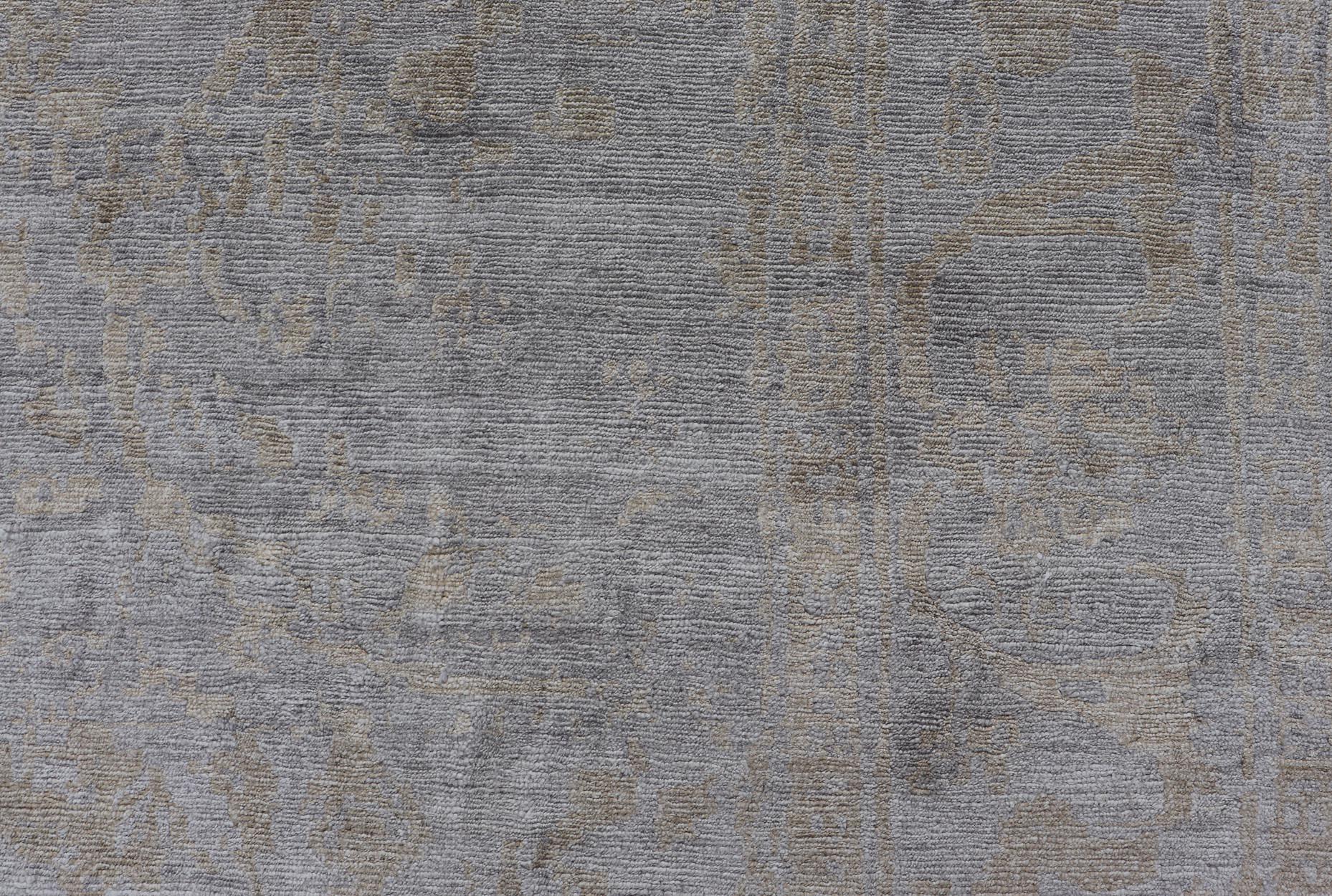 Contemporary Modern Hand-Knotted Silk Tibetan Rug by Keivan Woven Arts  8'8 x 11'6 For Sale