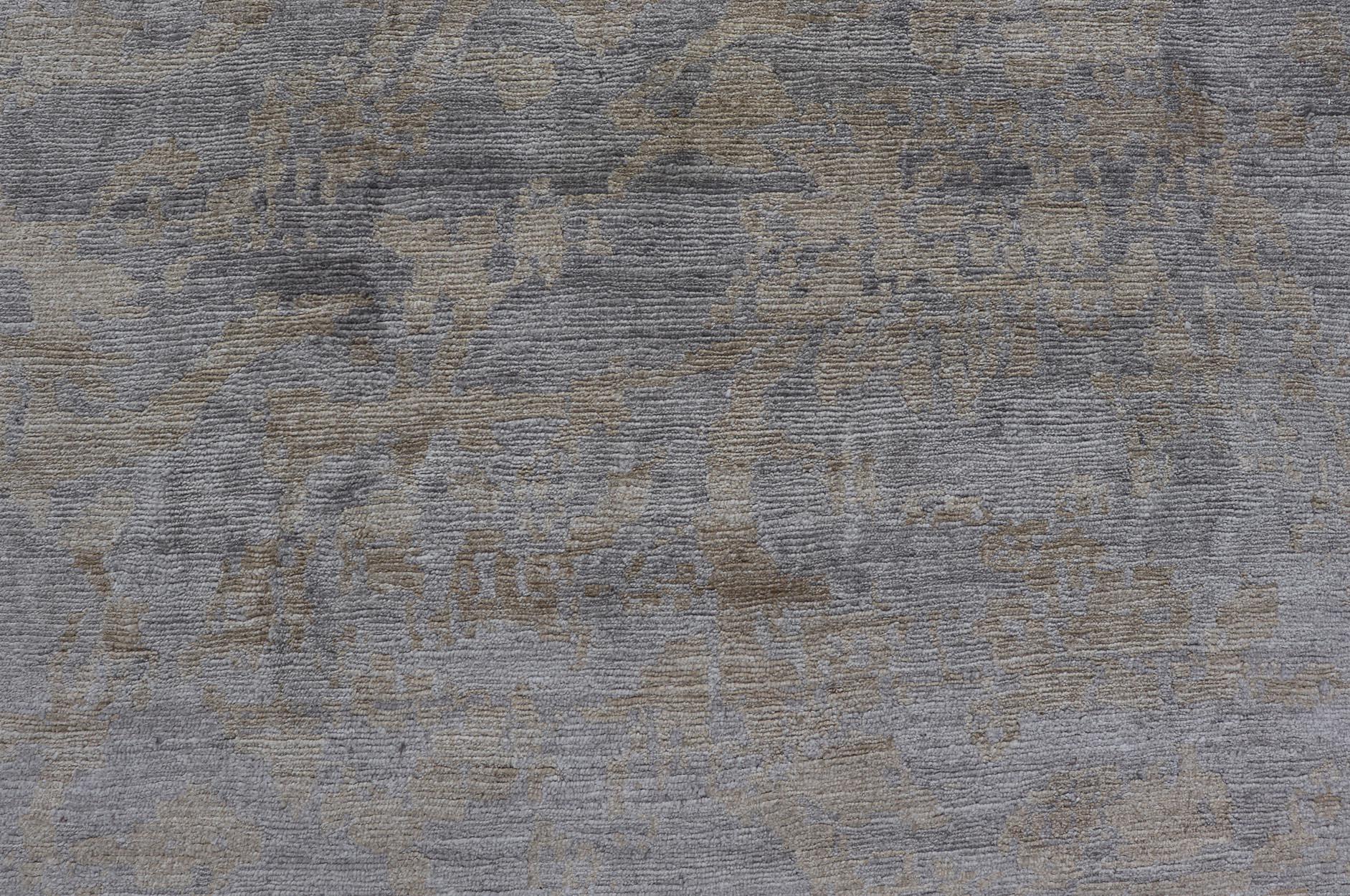 Modern Hand-Knotted Silk Tibetan Rug by Keivan Woven Arts  8'8 x 11'6 For Sale 1