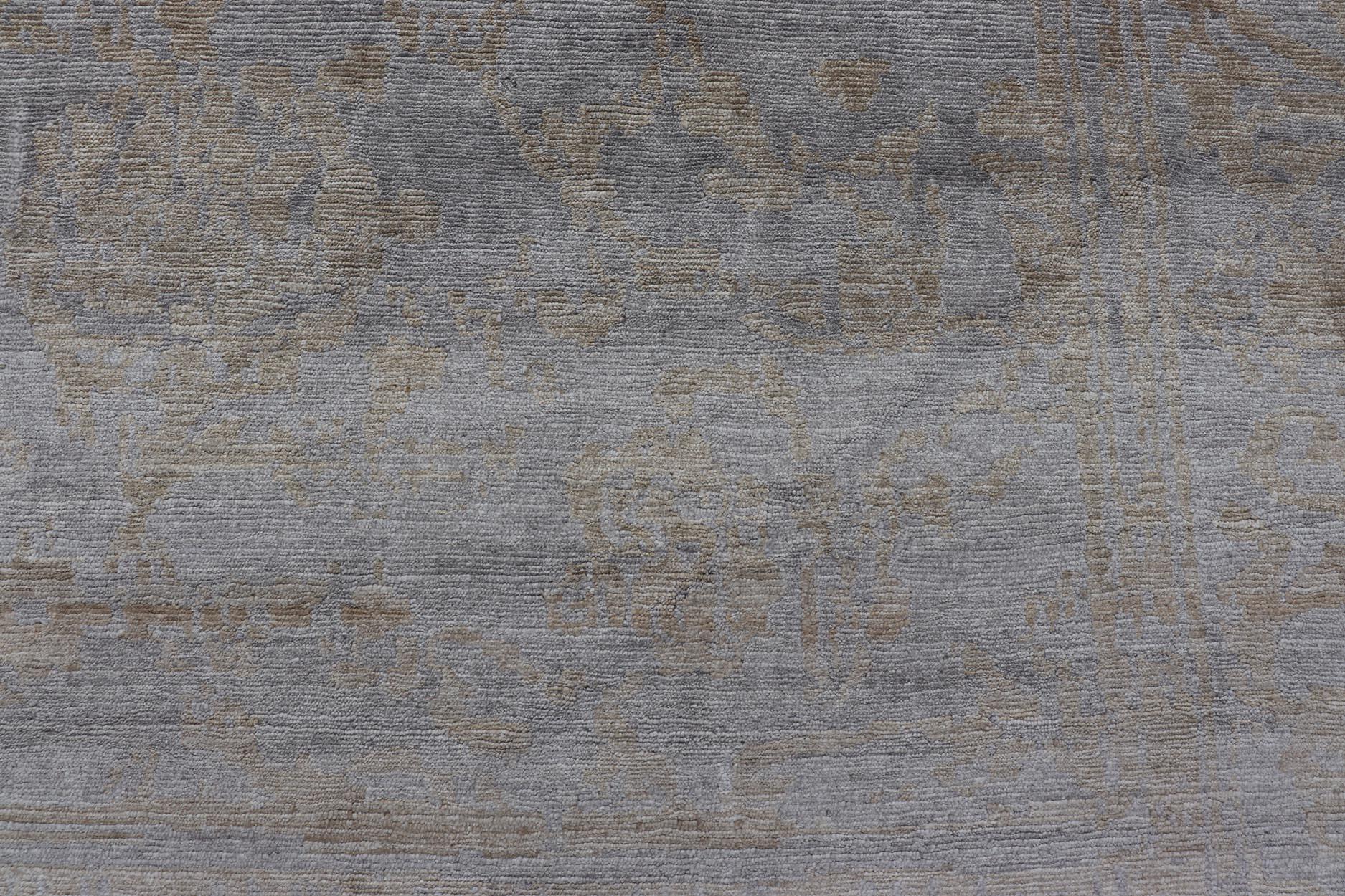 Modern Hand-Knotted Silk Tibetan Rug by Keivan Woven Arts  8'8 x 11'6 For Sale 2