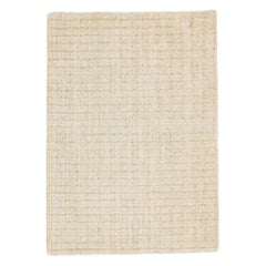 Modern Hand Loom Beige Geometric Custom Wool Rug