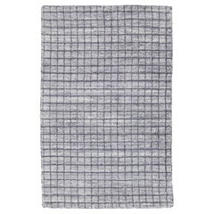 Modern Hand Loom Silver Custom Wool Rug