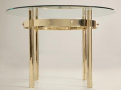 Modern Hand-Made Polished Bronze & Glass Center Hall Table in Most Dimensions