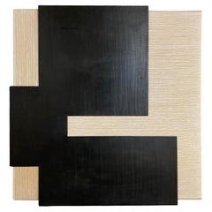 Tríptico Moderno Hecho a Mano Escultura de Acero ennegrecido Cuadrada a Mano