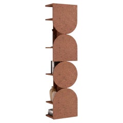 Modern Hand-Spatulated Terracotta Swivel Storage Mogg Shape Tower Bauhaus Style
