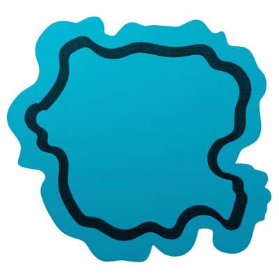 Modern Hand-Tufted Irregular Round Shape Memphis Style Rug Orange and ...