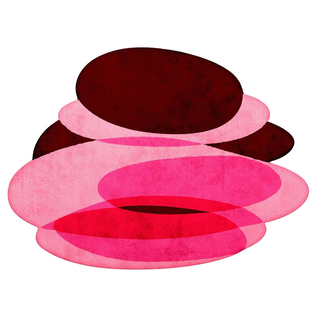 Modern Hand-Tufted Irregular Shape Memphis Style Rug Viva Magenta and ...