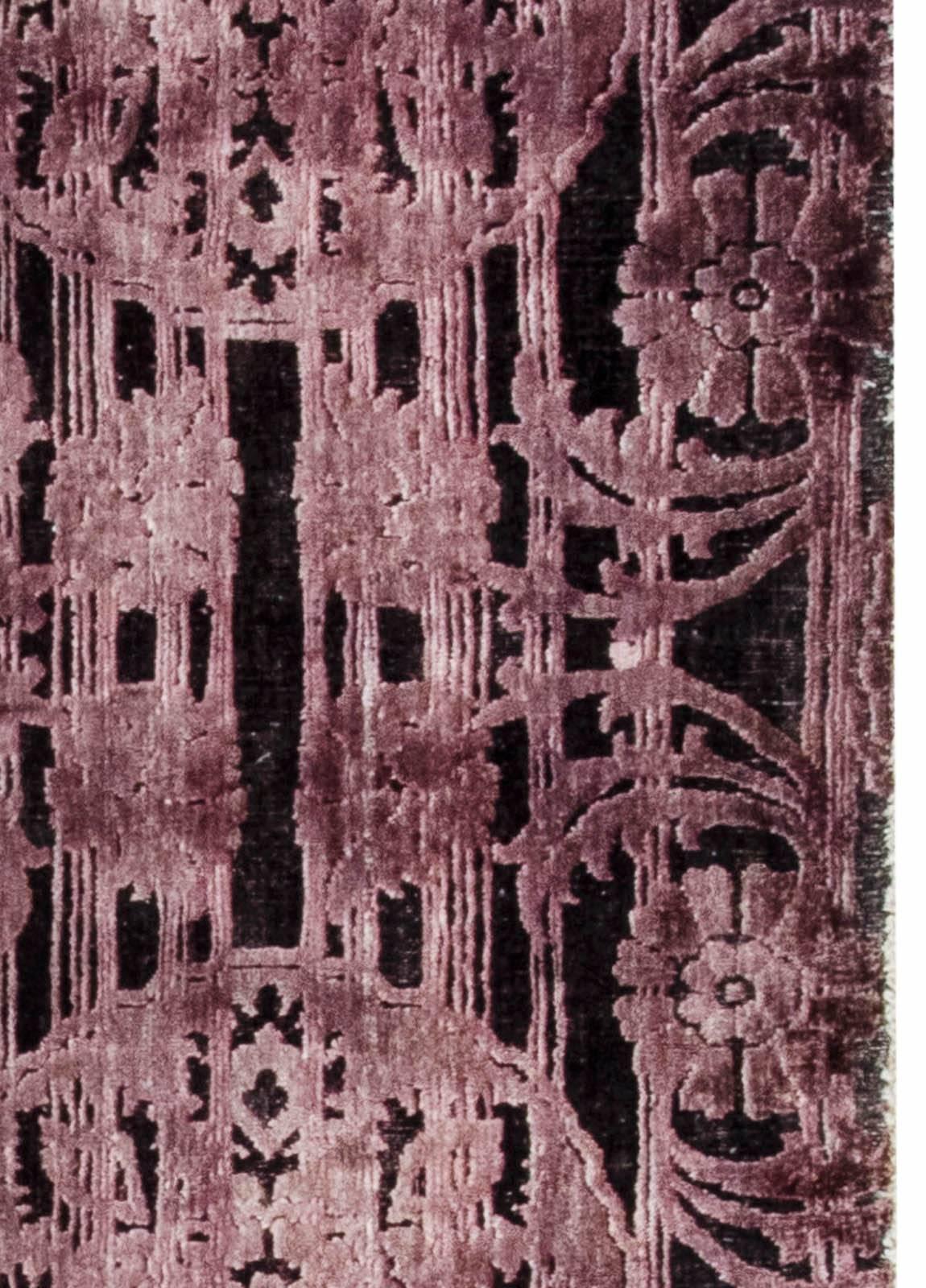 Contemporary Modern Hand-Tufted Purple Indian Wool Carpet by Doris Leslie Blau For Sale