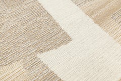 Modern Hand-Tufted Wool Abstract Area Rug in Camel, Beige, and Cream 5x8