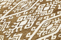 Modern Hand-Tufted Wool Area Rug with Geometric Tribal Pattern in Earthy Ochre