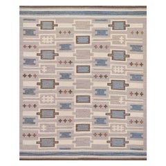 Tapis moderne tissé à la main 100 % laine d'inspiration suédoise