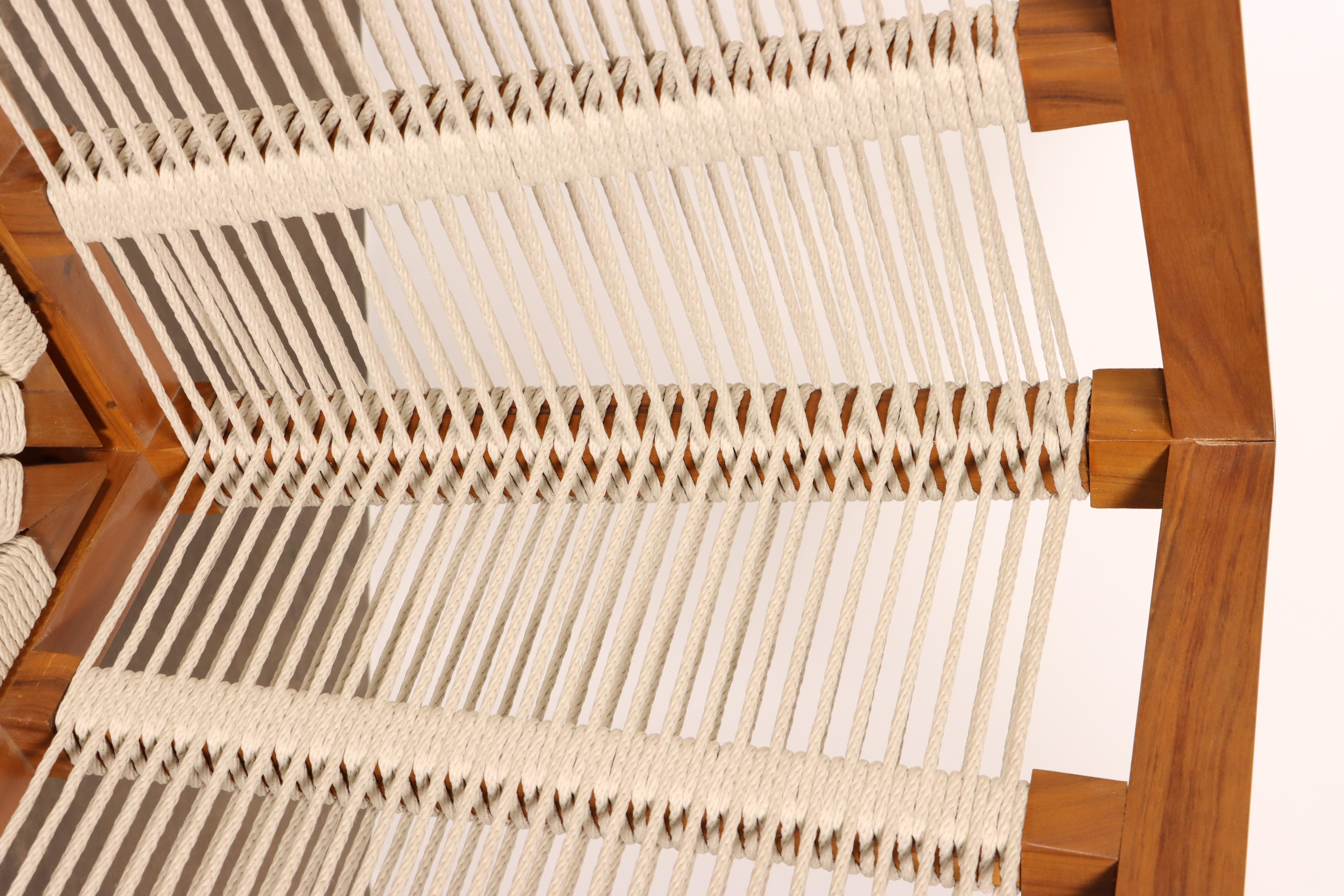 Modern Hand-Woven Cording Outdoor Banquette from Costantini 'In Stock' For Sale 4