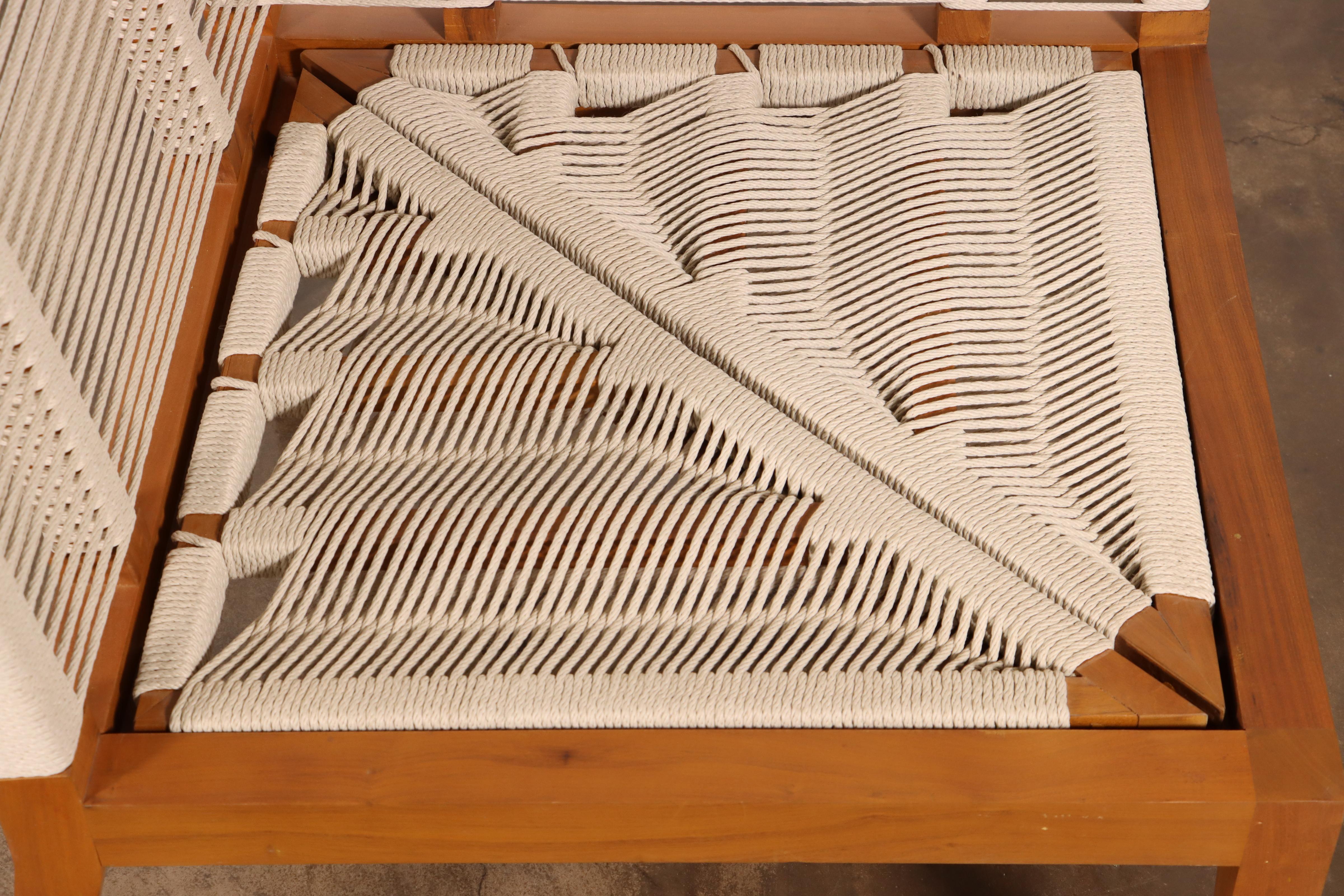 Modern Hand-Woven Cording Outdoor Banquette from Costantini 'In Stock' For Sale 6