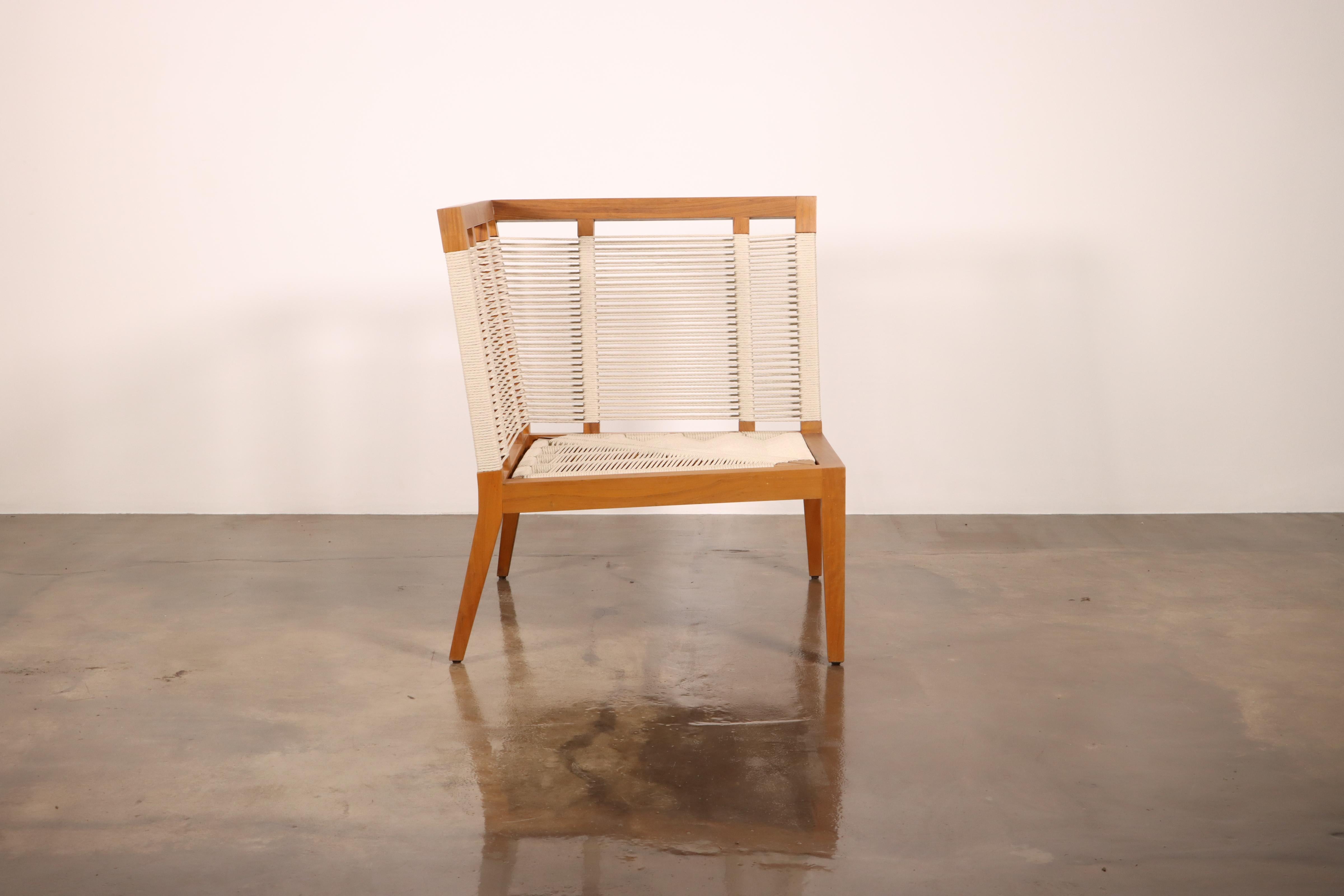 Argentine Modern Hand-Woven Cording Outdoor Banquette from Costantini 'In Stock' For Sale