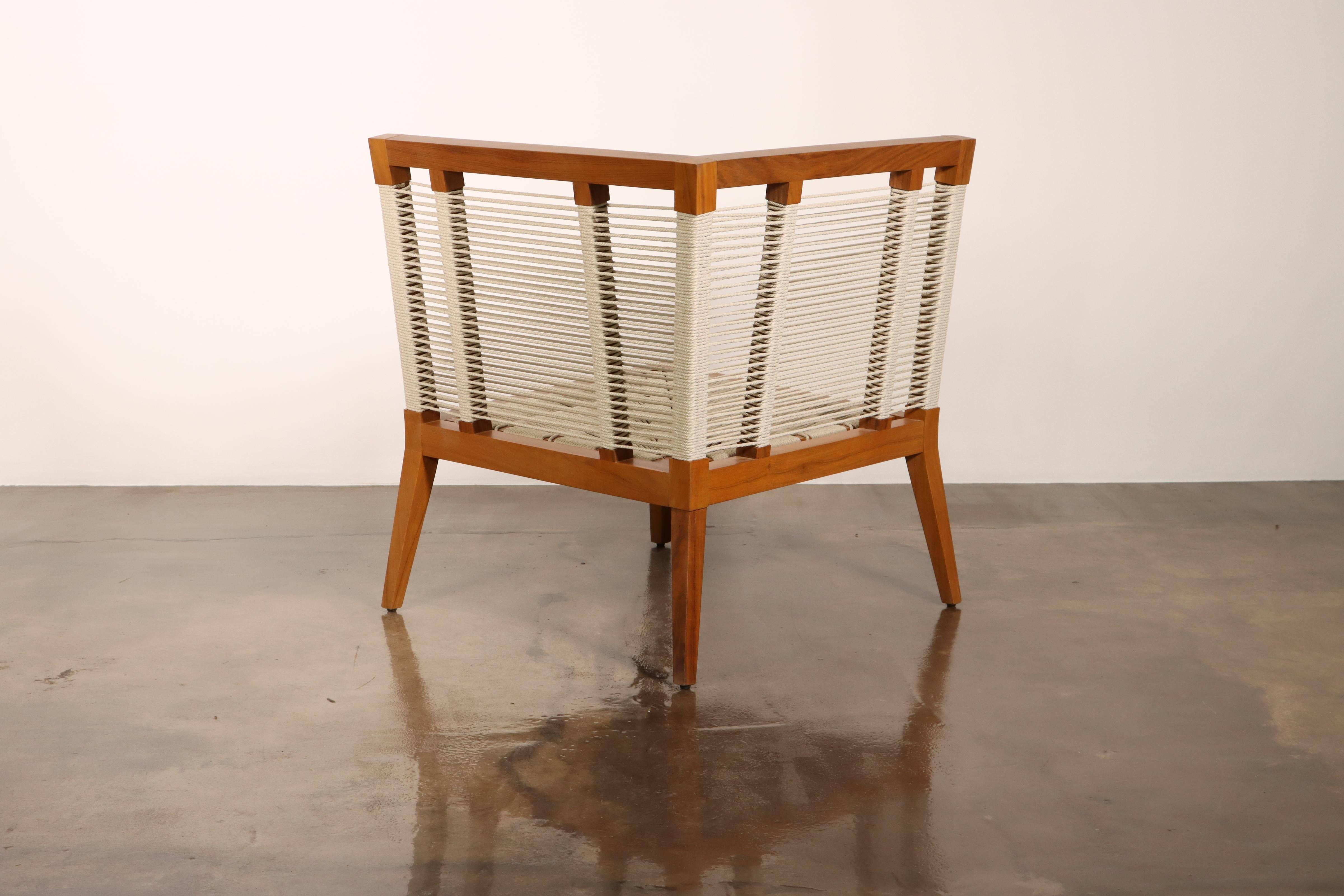 Contemporary Modern Hand-Woven Cording Outdoor Banquette from Costantini 'In Stock' For Sale
