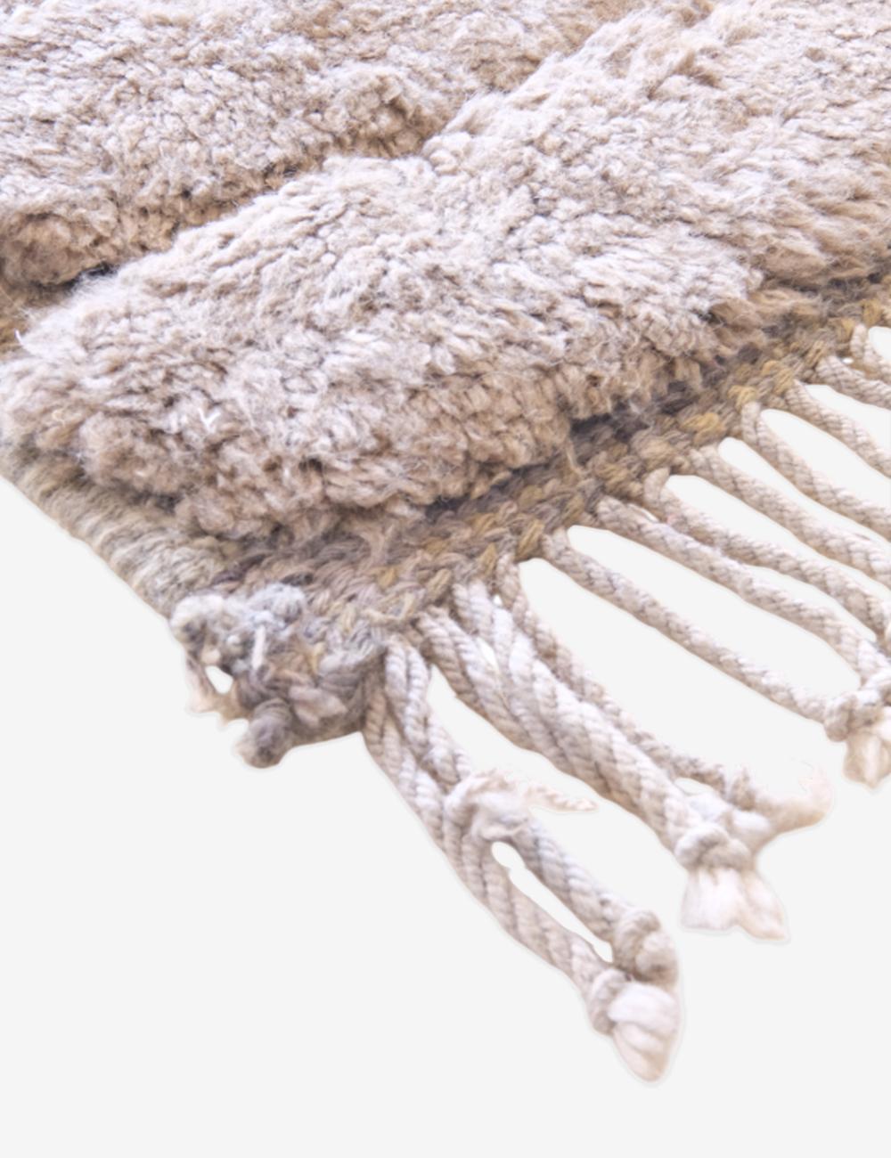 Modern Hand Woven Moroccan Neutral Textured Rug in White, Taupe and Cream Wool For Sale 4