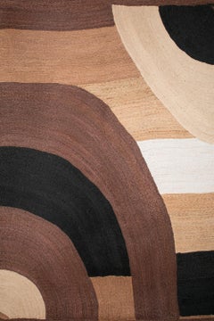 Modern Handbraided Jute Rug Black Blue Chocolate Natural Ivory Simba