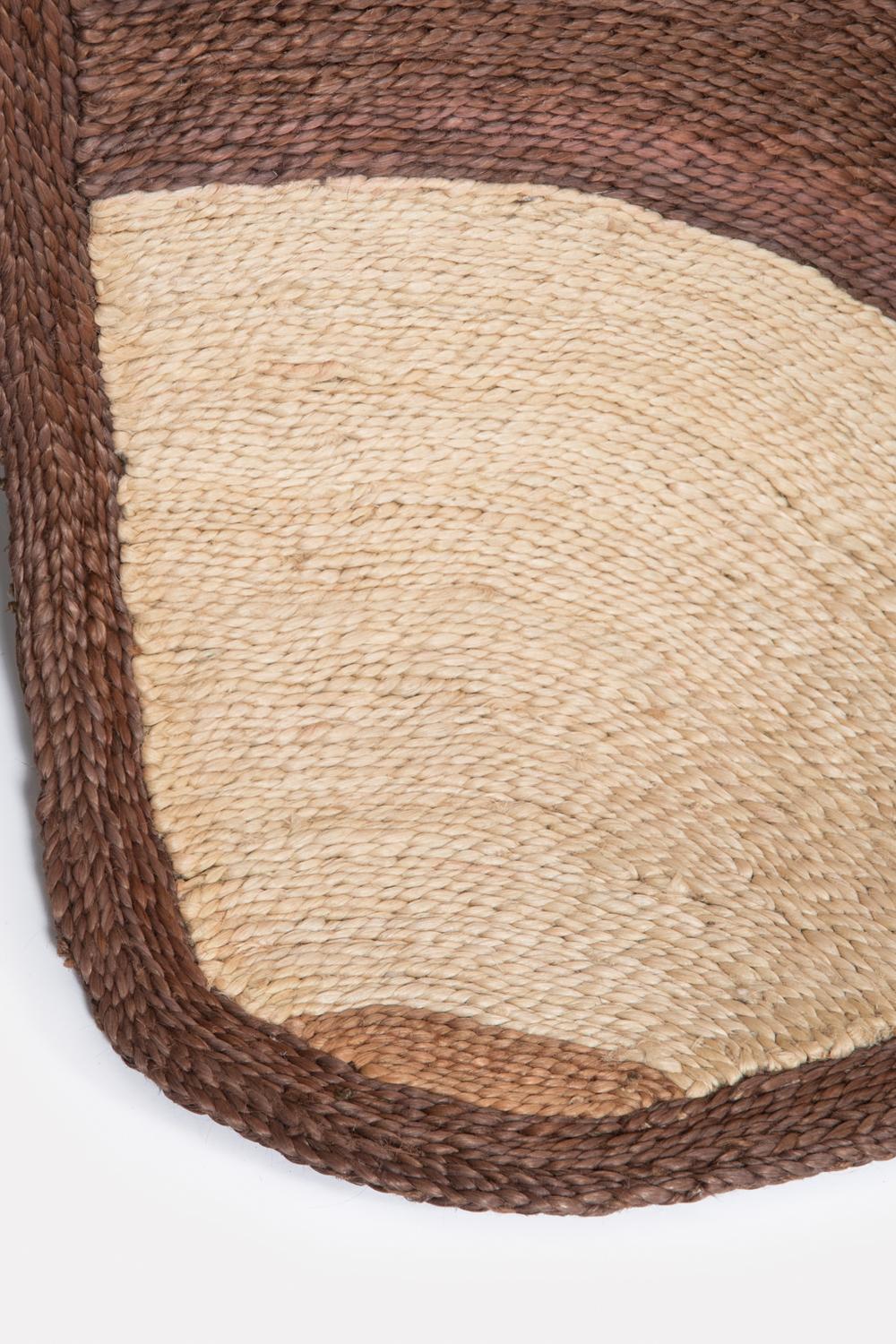 Modern Handbraided Jute Rug Black Blue Chocolate Natural Ivory Simba In New Condition For Sale In Madrid, ES