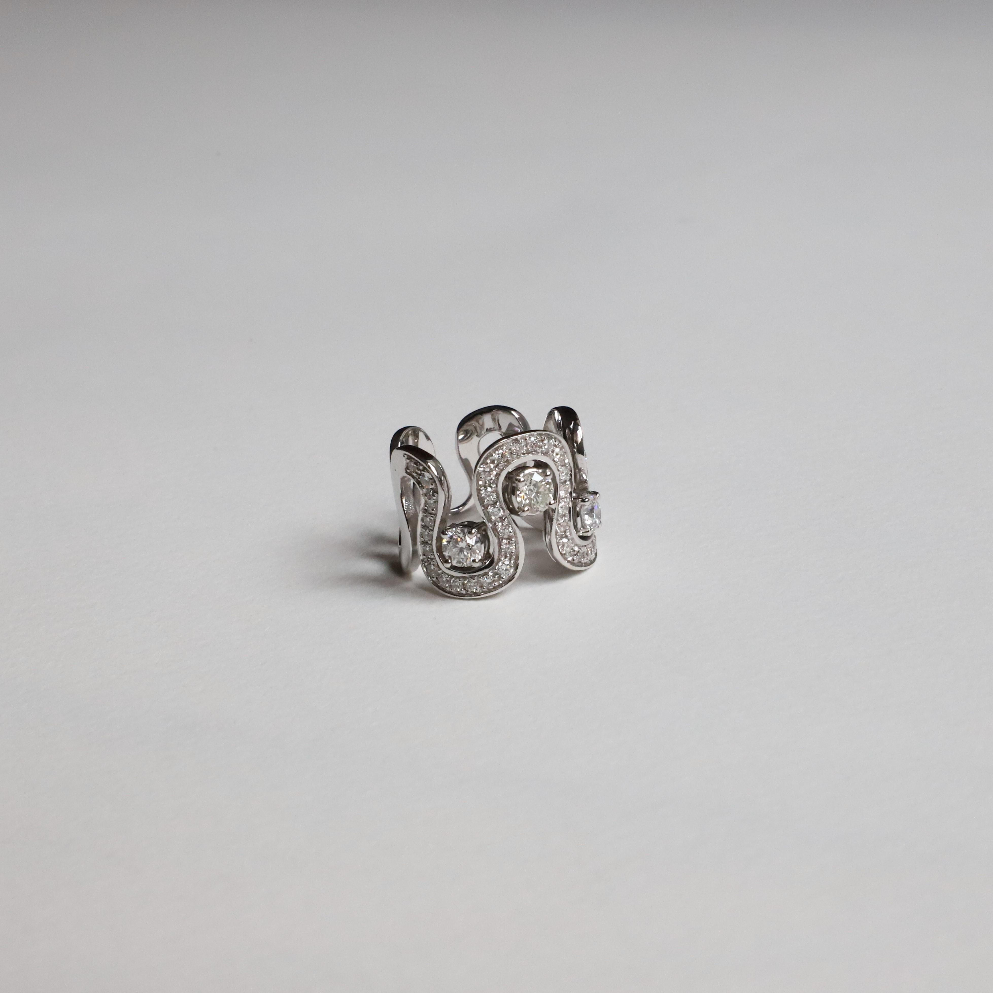 Rossella Ugolini 18K Gold 1.54 Carats White Diamond Engagement Design Ring For Sale 10
