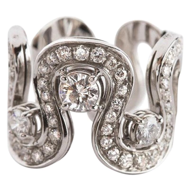 Rossella Ugolini 18K Gold 1.54 Carats White Diamond Engagement Design Ring