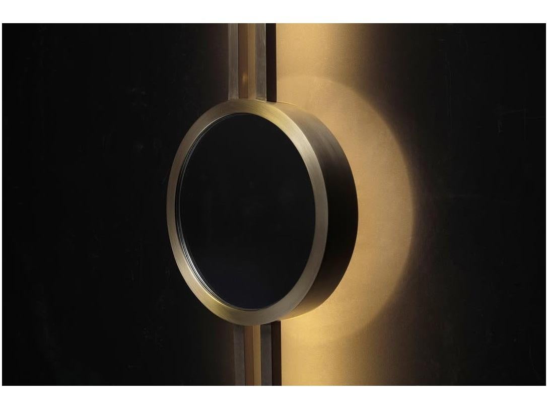 Modern Handcrafted Blackened Brass Wall Mounted Lamp / Light Mandolin, Carla Baz en Nuevo estado para la venta en Geneve, CH