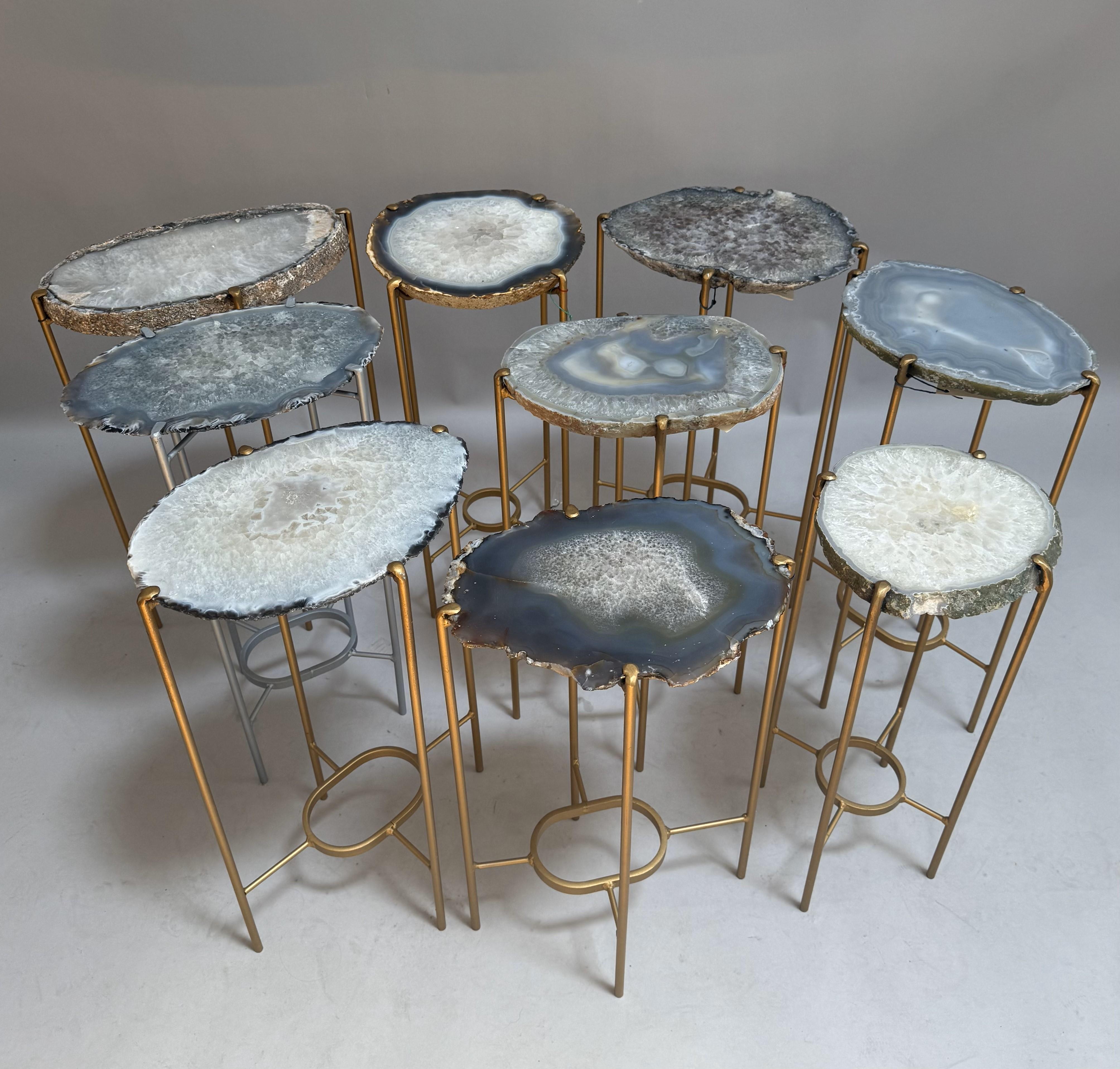 Contemporary Modern Handcrafted Geode Drinks Table by Hastening Designs For Sale