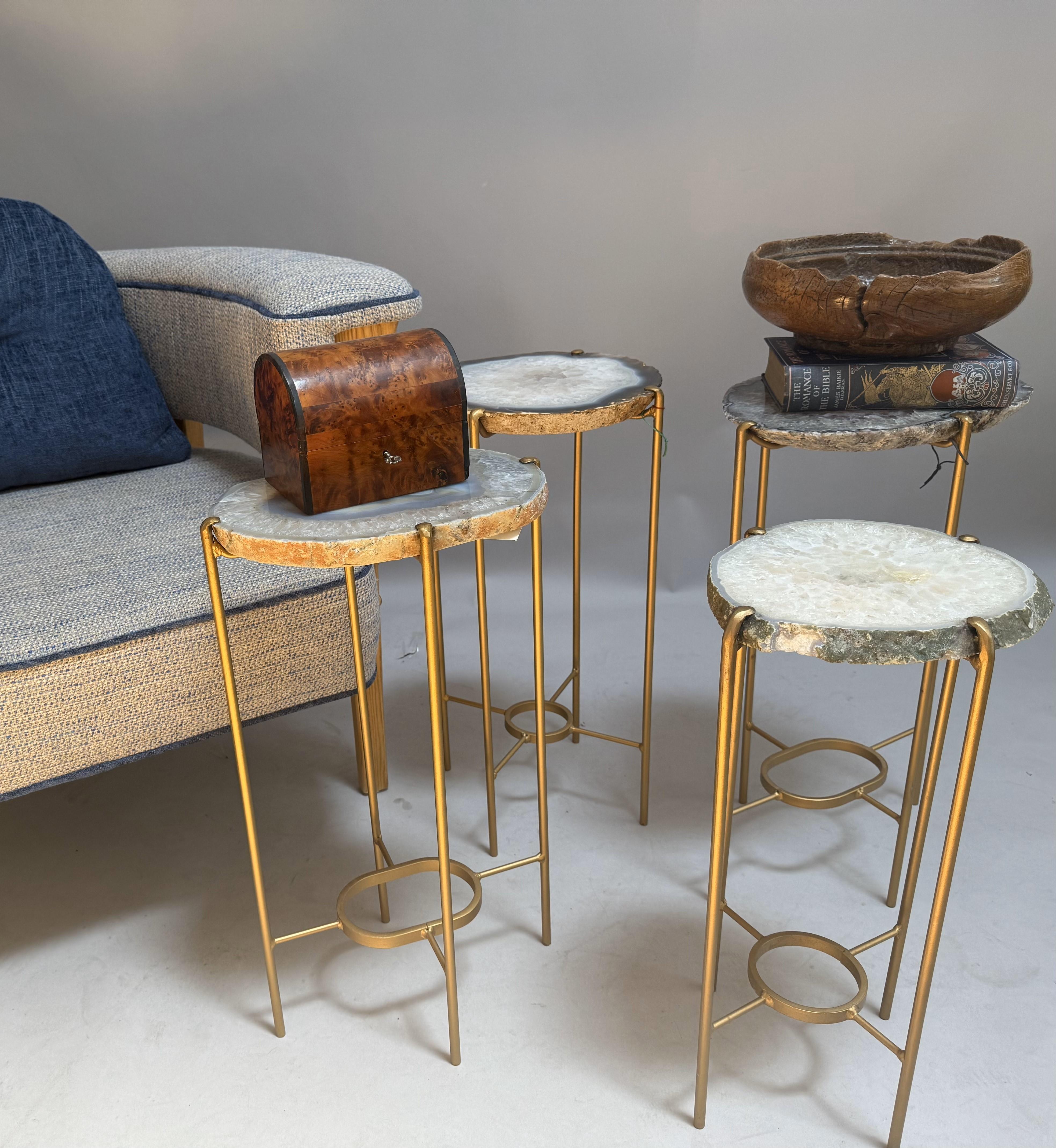 Modern Handcrafted Geode Drinks Table by Hastening Designs For Sale 2