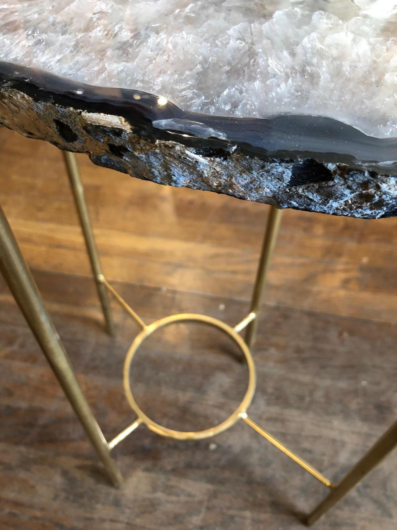 Hand-Crafted Modern Handcrafted Geode Drinks Table