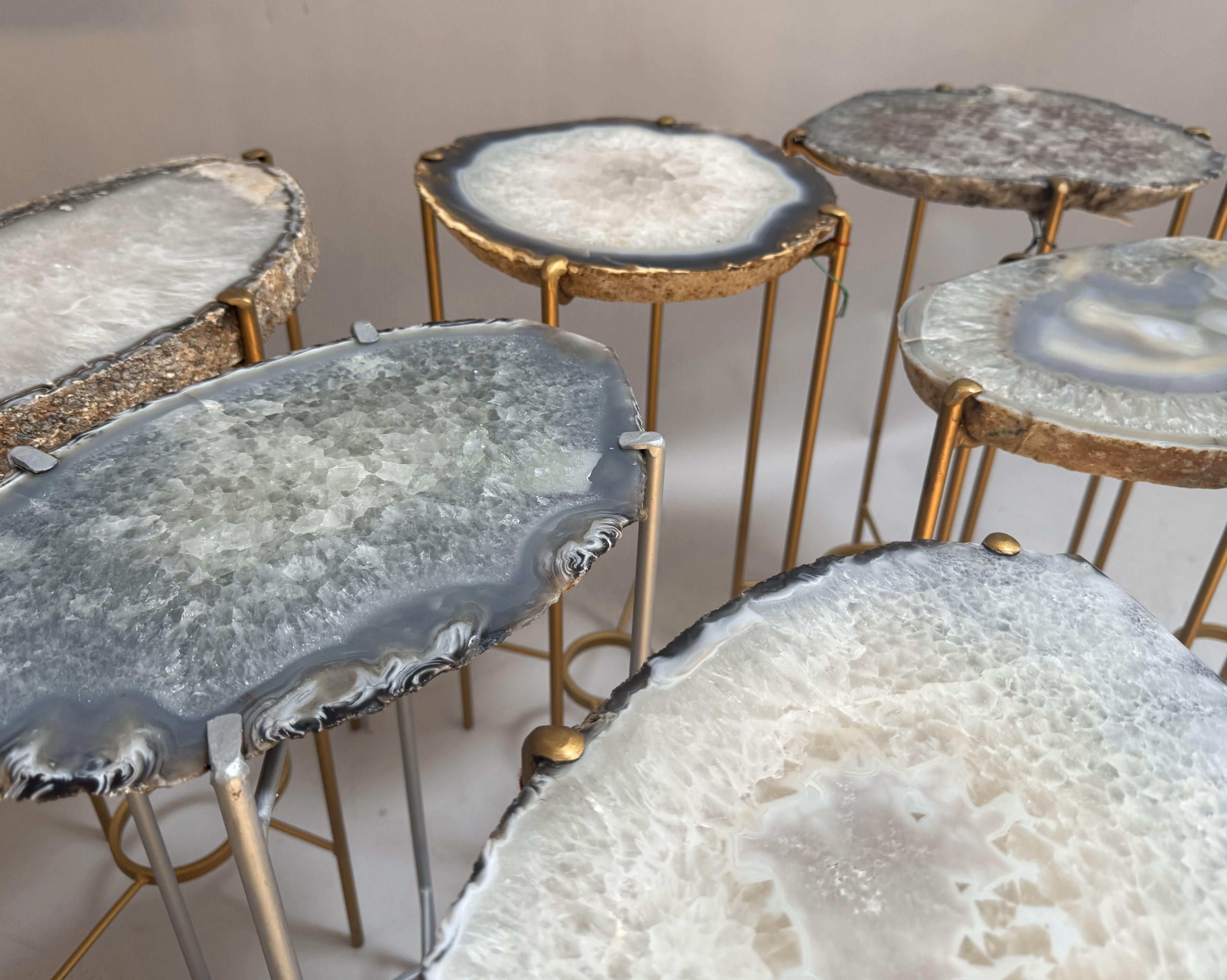 Acciaio Tavolo da bere moderno in geode realizzato a mano in vendita