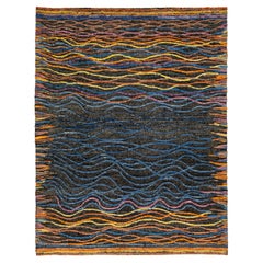 Alfombra Moderna de Lana Estilo Marroquí Hecha a Mano con Diseño Abstracto Multicolor