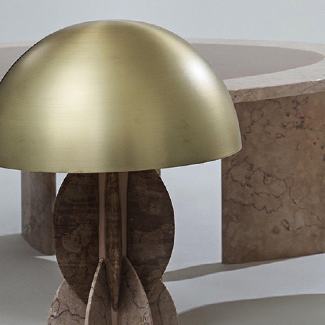 Métal Modern Handcrafted Rustic Brushed Brass Ceiling Mounted Light Monarch, Carla Baz en vente