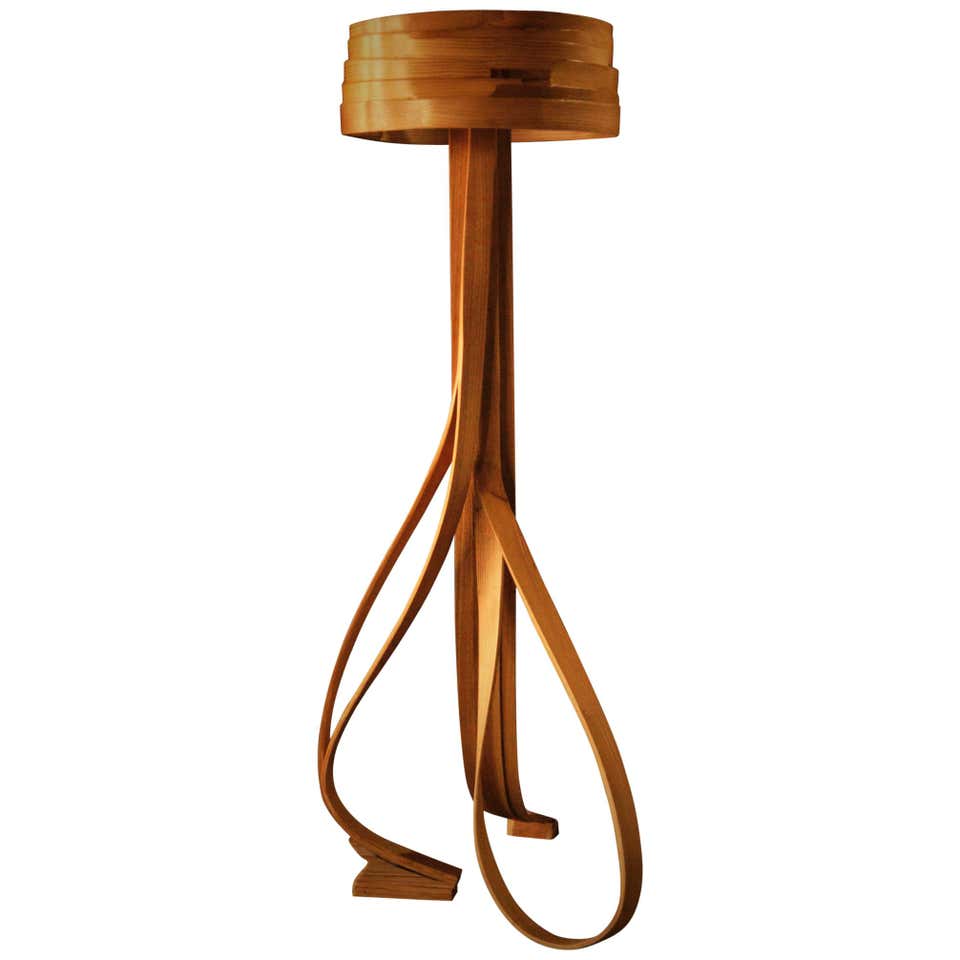 Dining Chandelier by Raka Studio, Bent Wood For Sale at 1stDibs