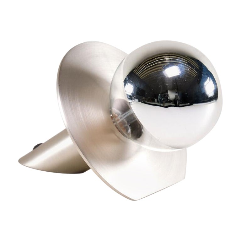 Modern Handcrafted Stainless Steel Desk/ Table/ Bedside Lamp Eclipse, Carla Baz For Sale